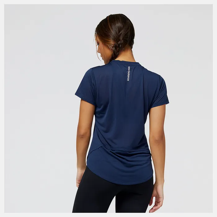 Shirts Accelerate Short Sleeve Top NATURAL INDIGO New Balance Women Shirts Accelerate Short Sleeve Top NATURAL INDIGO New Balance Women