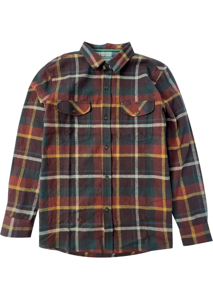 Shirts and Flannels Vissla Men Creators Eco Ls Flannel Fired Brick