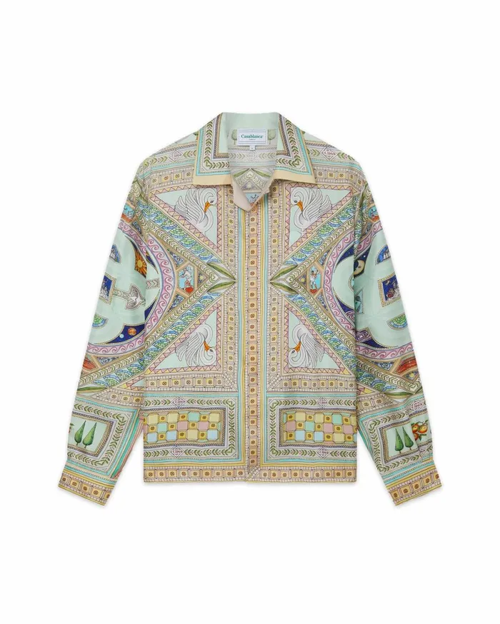 Shirts Men Casablanca Paris Le Labyrinthe Silk Shirt