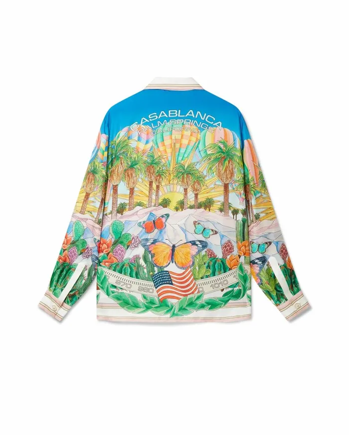 Shirts Men Casablanca Paris Psychadelic Cuban Collar Silk Shirt