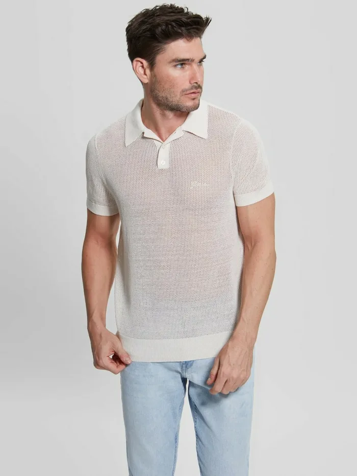 Shirts Men GUESS Eco Lenny OpenStitch Polo Muted Stone