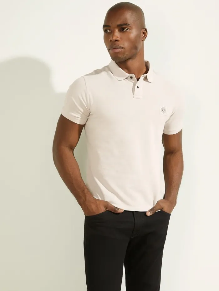 Shirts Men GUESS Washed Polo Muted Stone