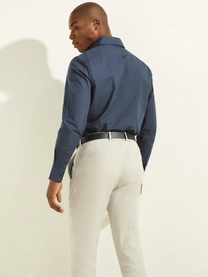 Shirts Men GUESS William Shirt Silk Blue