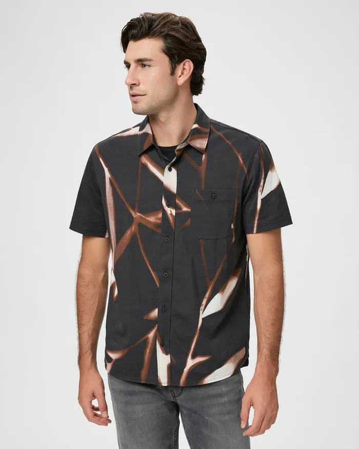 Shirts Men PAIGE Tillman Shirt 8211 Black Cinnamon Multi Shirts Men PAIGE Tillman Shirt 8211 Black Cinnamon Multi