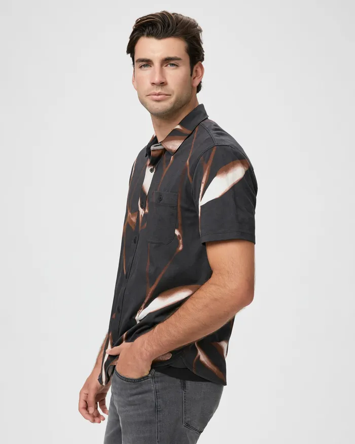 Shirts Men PAIGE Tillman Shirt 8211 Black Cinnamon Multi Shirts Men PAIGE Tillman Shirt 8211 Black Cinnamon Multi