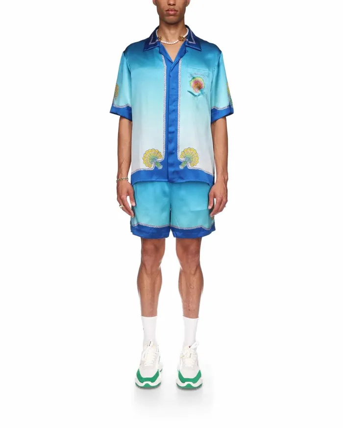Shirts MenWomen Casablanca Paris Coquillage Color Silk Shirt Shirts MenWomen Casablanca Paris Coquillage Color Silk Shirt