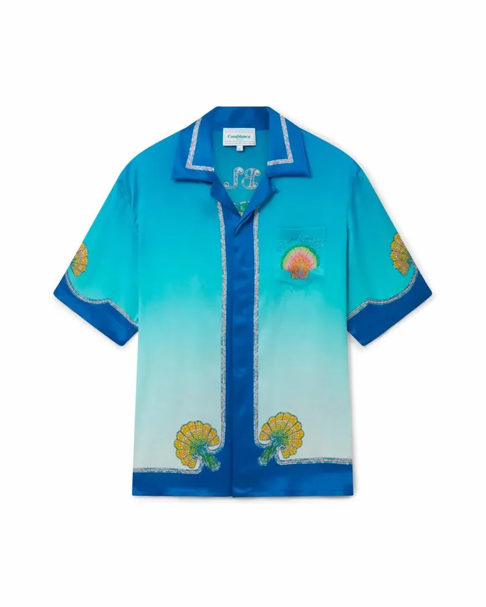 Shirts MenWomen Casablanca Paris Coquillage Color Silk Shirt Shirts MenWomen Casablanca Paris Coquillage Color Silk Shirt