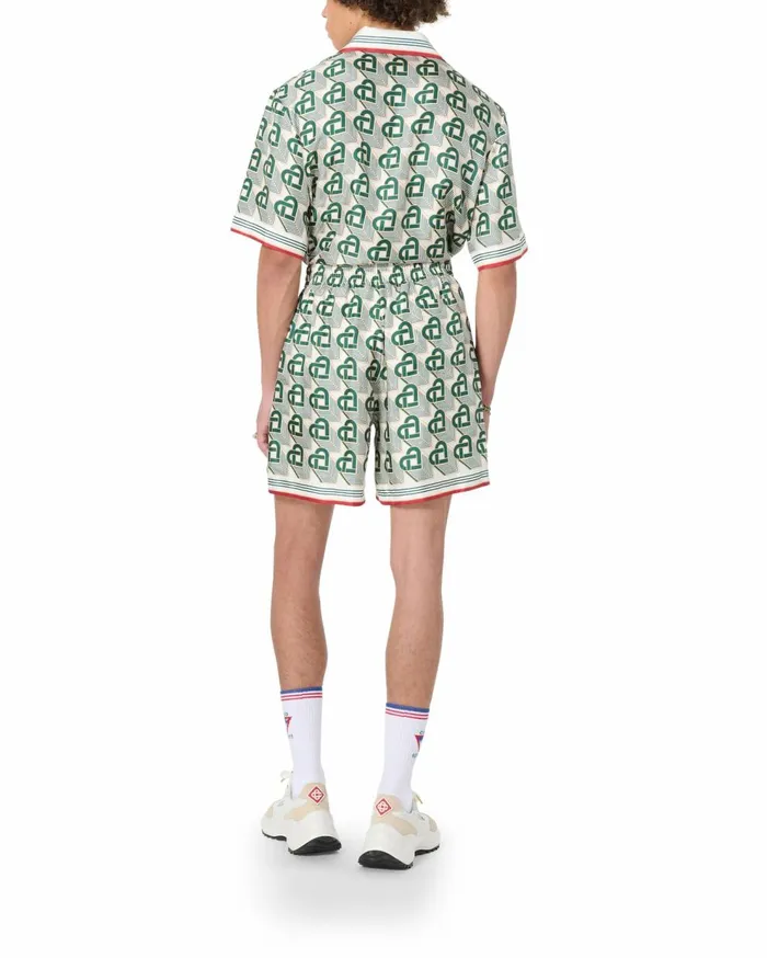 Shirts MenWomen Casablanca Paris Heart Monogram Silk Shirt Shirts MenWomen Casablanca Paris Heart Monogram Silk Shirt