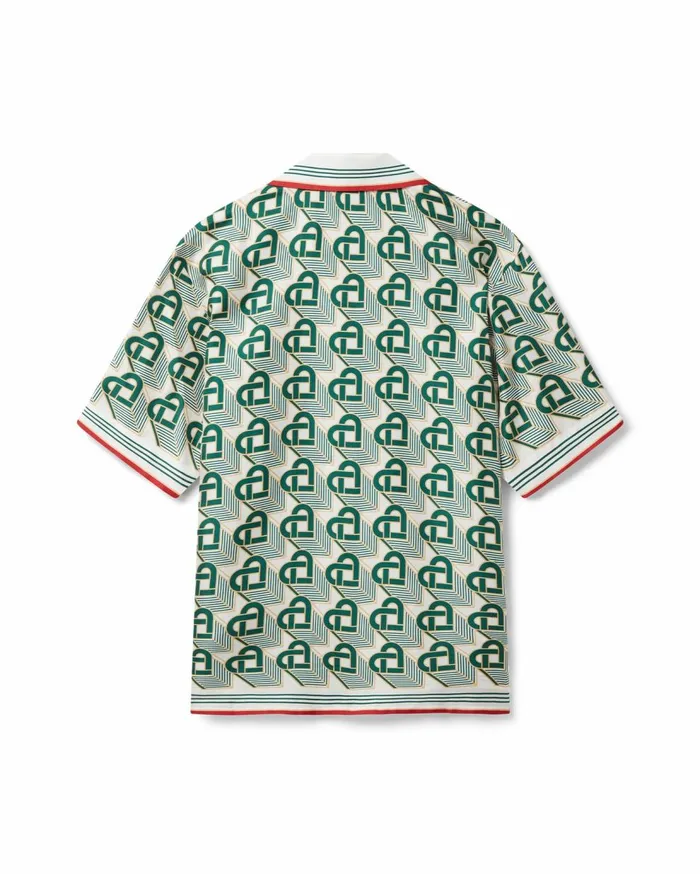 Shirts MenWomen Casablanca Paris Heart Monogram Silk Shirt Shirts MenWomen Casablanca Paris Heart Monogram Silk Shirt