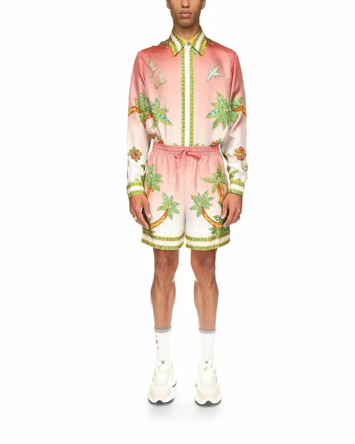 Shirts MenWomen Casablanca Paris Lagos Tennis Club Silk Shirt