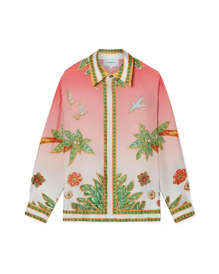 Shirts MenWomen Casablanca Paris Lagos Tennis Club Silk Shirt
