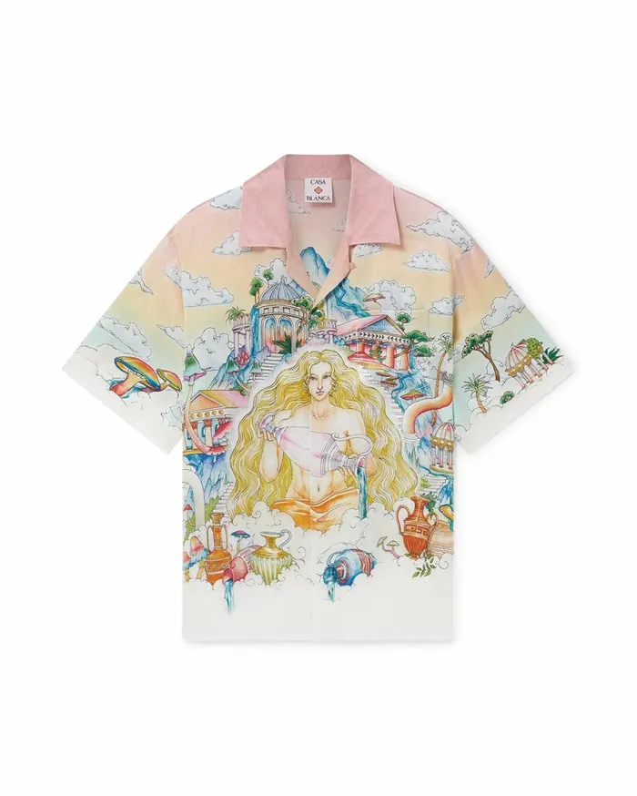 Shirts MenWomen Casablanca Paris The Road To Knowledge Silk Shirt
