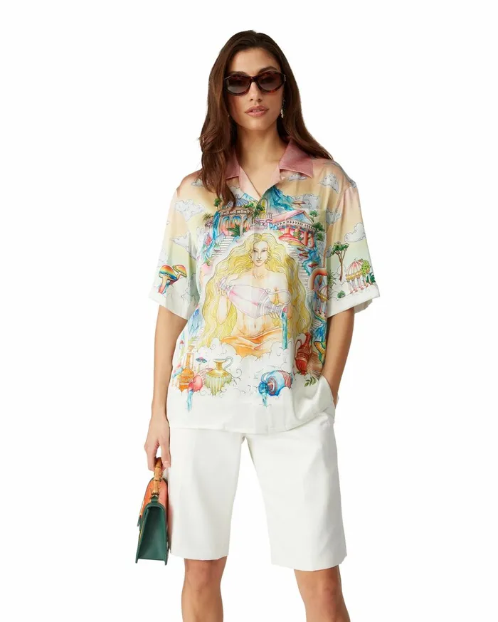 Shirts MenWomen Casablanca Paris The Road To Knowledge Silk Shirt Shirts MenWomen Casablanca Paris The Road To Knowledge Silk Shirt