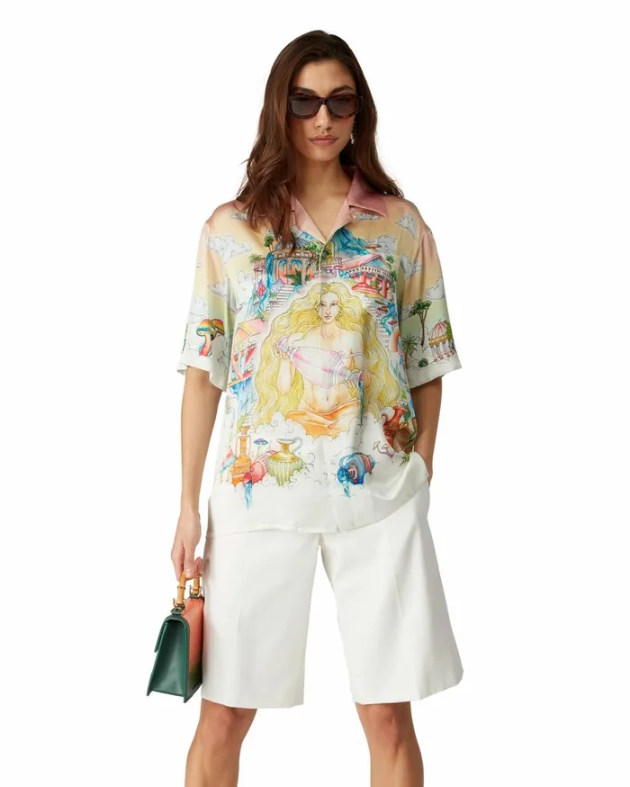 Shirts MenWomen Casablanca Paris The Road To Knowledge Silk Shirt Shirts MenWomen Casablanca Paris The Road To Knowledge Silk Shirt