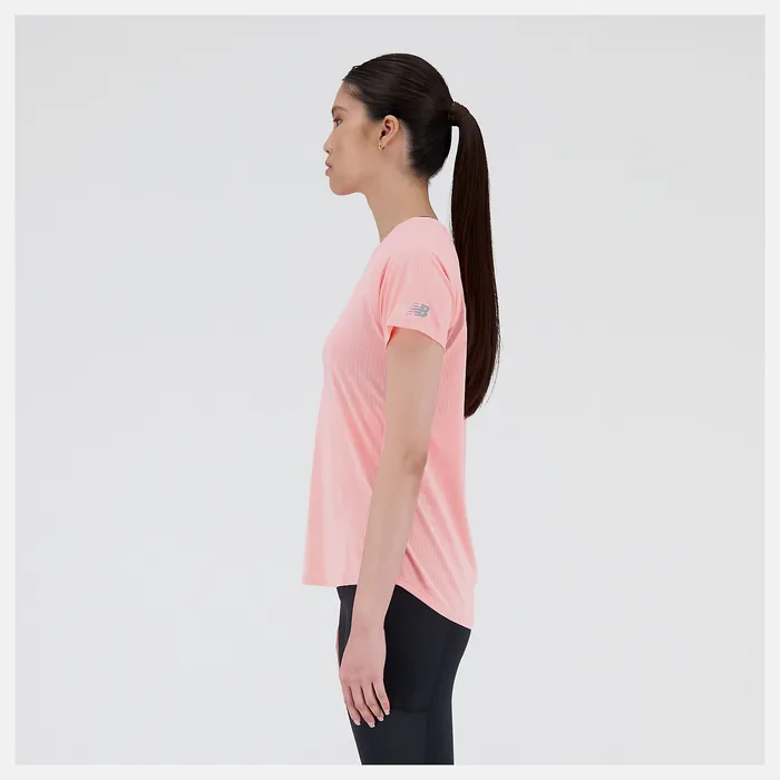Shirts New Balance Women Printed Impact Run Short Sleeve GRAPEFRUIT HEATHER Shirts New Balance Women Printed Impact Run Short Sleeve GRAPEFRUIT HEATHER