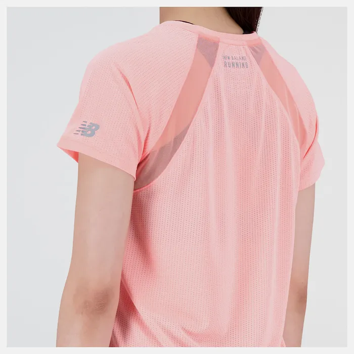 Shirts New Balance Women Printed Impact Run Short Sleeve GRAPEFRUIT HEATHER Shirts New Balance Women Printed Impact Run Short Sleeve GRAPEFRUIT HEATHER