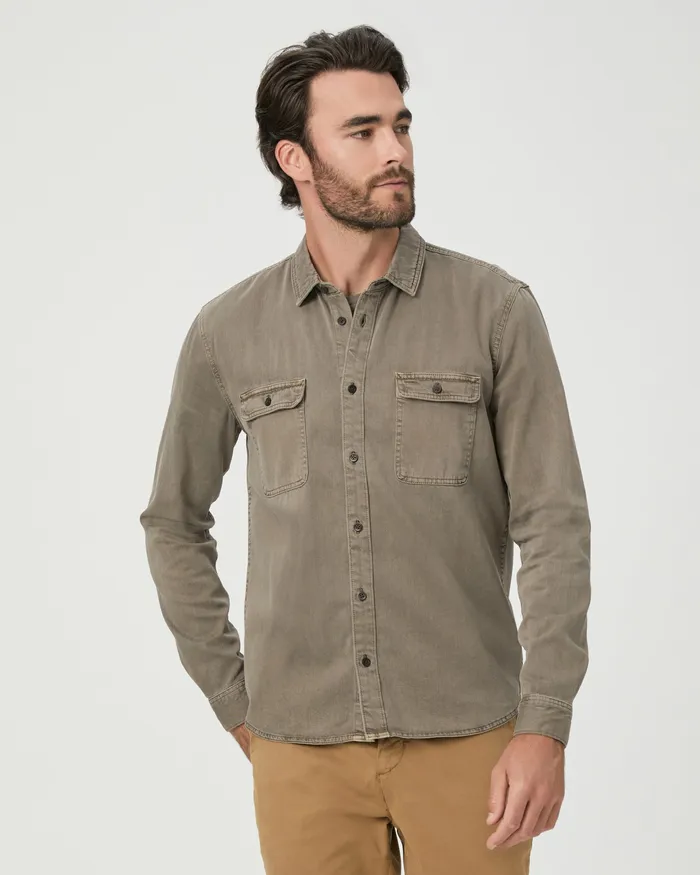 Shirts PAIGE Men Martin Shirt 8211 Vintage Weathered Mushroom