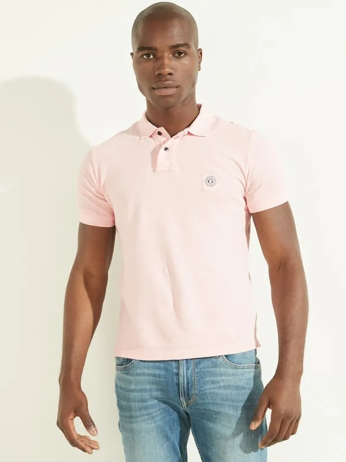 Shirts Washed Polo Ballet Pink GUESS Men