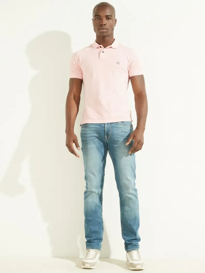 Shirts Washed Polo Ballet Pink GUESS Men