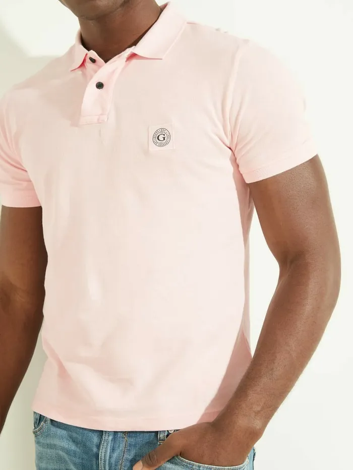 Shirts Washed Polo Ballet Pink GUESS Men
