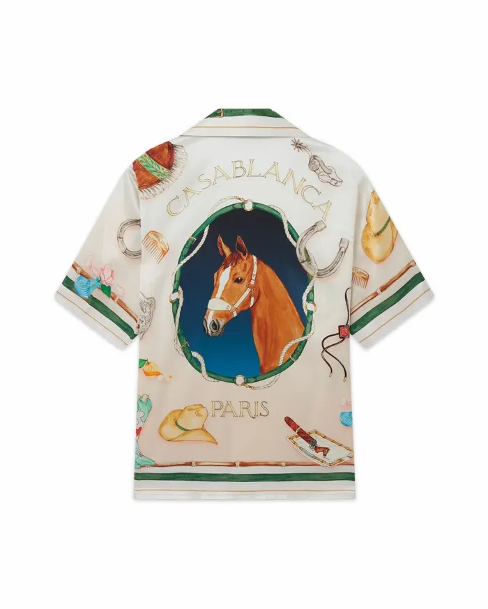 Shirts Women Casablanca Paris L039Ecurie Blanche Silk Shirt