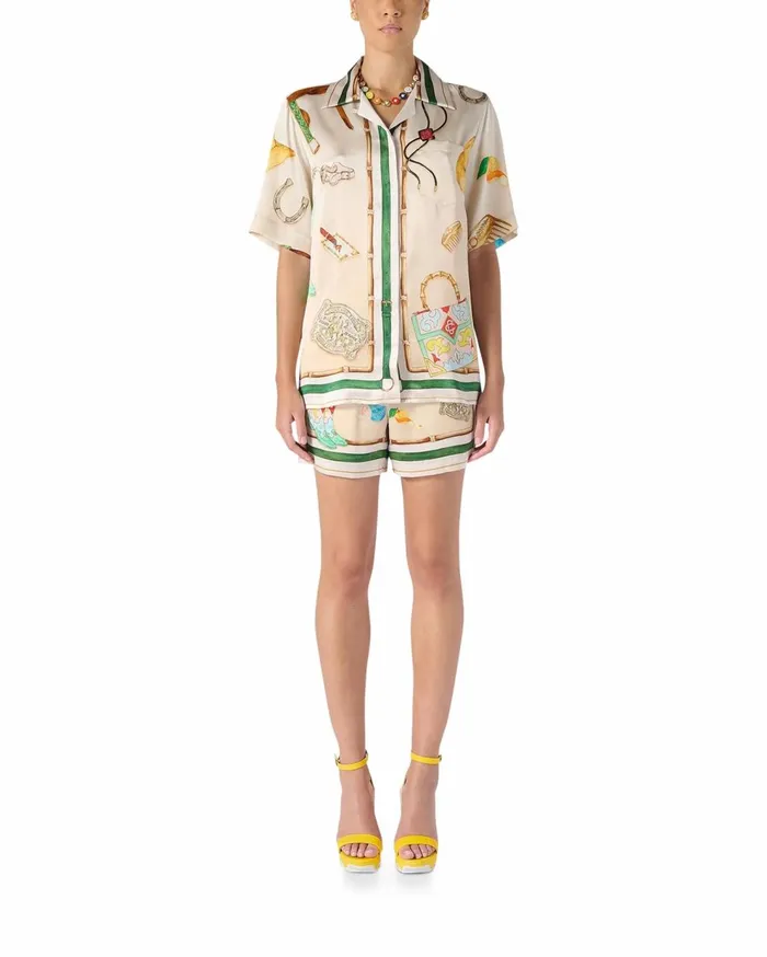 Shirts Women Casablanca Paris L039Ecurie Blanche Silk Shirt Shirts Women Casablanca Paris L039Ecurie Blanche Silk Shirt