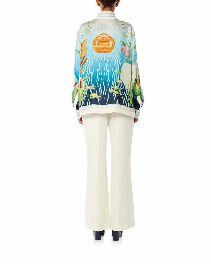 Shirts Women Casablanca Paris Le Lac Tranquille Silk Shirt Shirts Women Casablanca Paris Le Lac Tranquille Silk Shirt