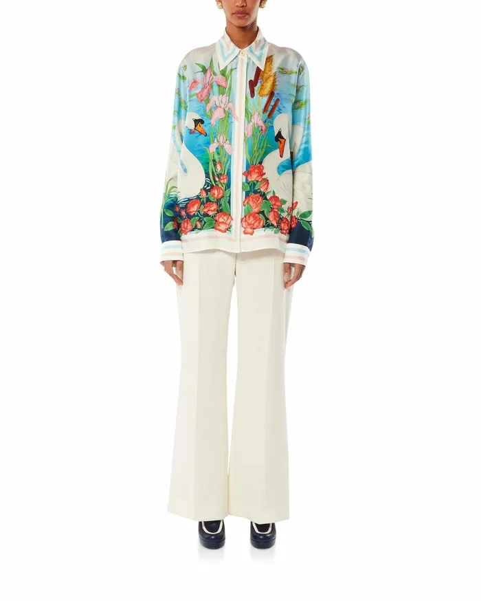 Shirts Women Casablanca Paris Le Lac Tranquille Silk Shirt Shirts Women Casablanca Paris Le Lac Tranquille Silk Shirt