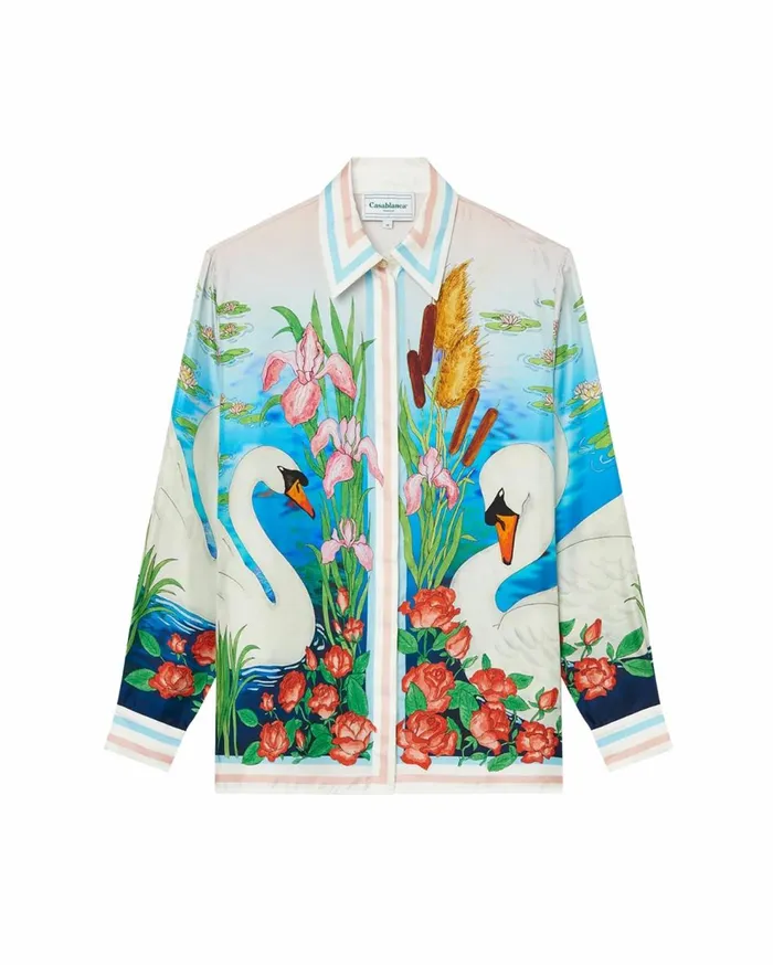 Shirts Women Casablanca Paris Le Lac Tranquille Silk Shirt Shirts Women Casablanca Paris Le Lac Tranquille Silk Shirt