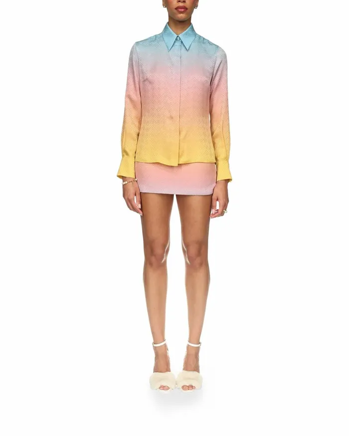 Shirts Women Casablanca Paris Ping Pong Gradient Silk Shirt Shirts Women Casablanca Paris Ping Pong Gradient Silk Shirt