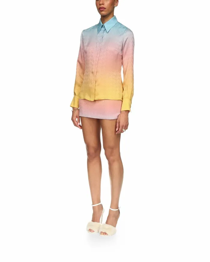 Shirts Women Casablanca Paris Ping Pong Gradient Silk Shirt Shirts Women Casablanca Paris Ping Pong Gradient Silk Shirt