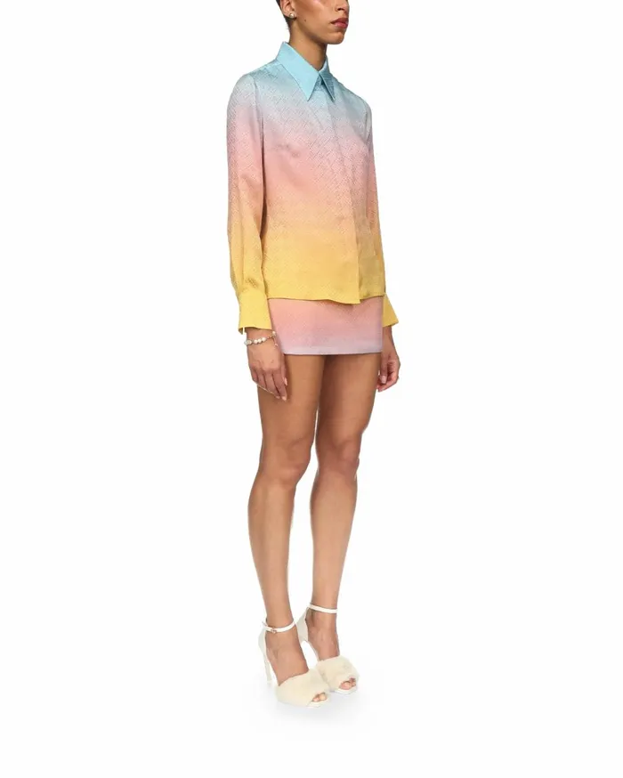 Shirts Women Casablanca Paris Ping Pong Gradient Silk Shirt Shirts Women Casablanca Paris Ping Pong Gradient Silk Shirt