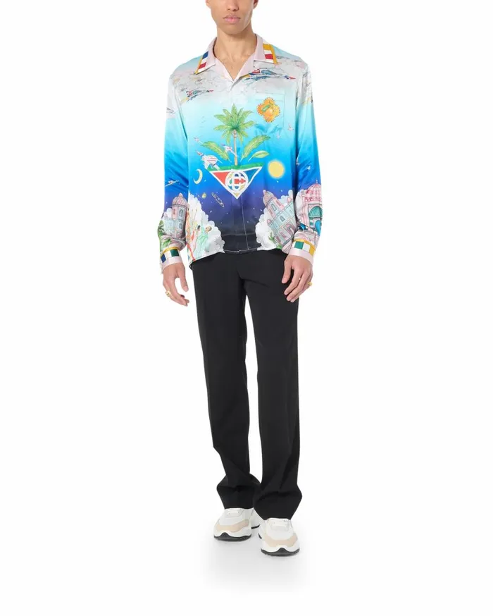 Shirts WomenMen Casablanca Paris Les Dimensions Silk Shirt Shirts WomenMen Casablanca Paris Les Dimensions Silk Shirt