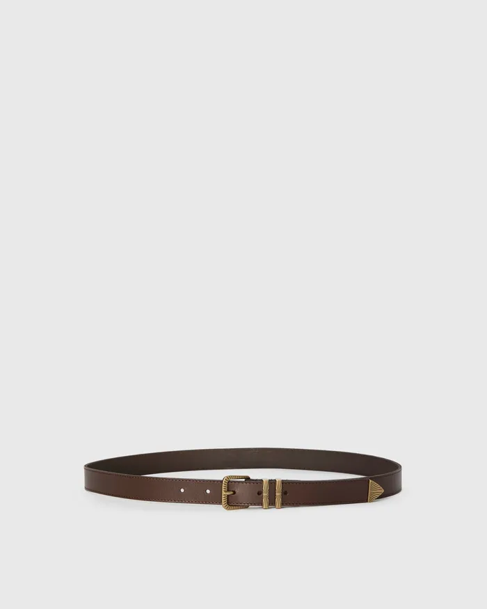 Shop Belts Women Exclusive Hunter Belt 8211 Mahogany Leather PAIGE