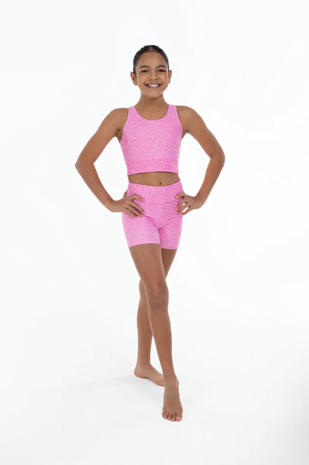 Shorts and Briefs Children Bloch Bloch X Flo Active Nicole Bike Shorts Pink Terazzo