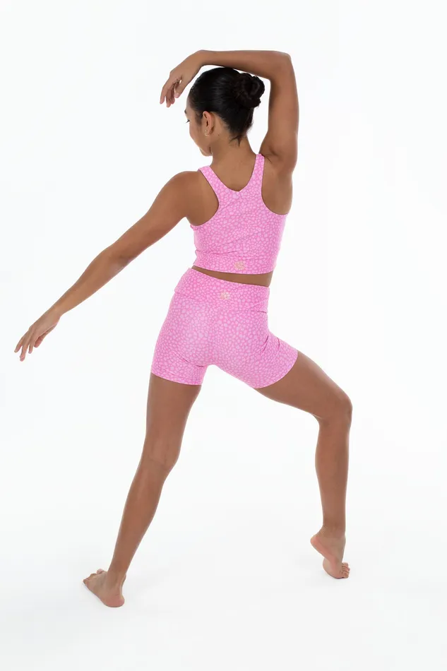 Shorts and Briefs Children Bloch Bloch X Flo Active Nicole Bike Shorts Pink Terazzo