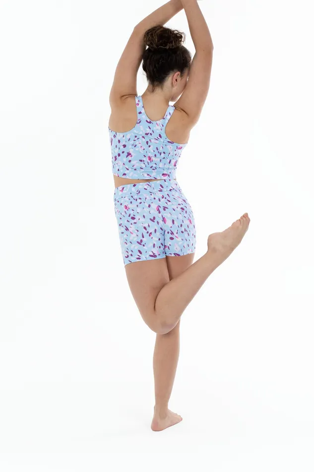 Shorts and Briefs Children Bloch X Flo Active Nicole Bike Shorts Pale Blue Petals Bloch