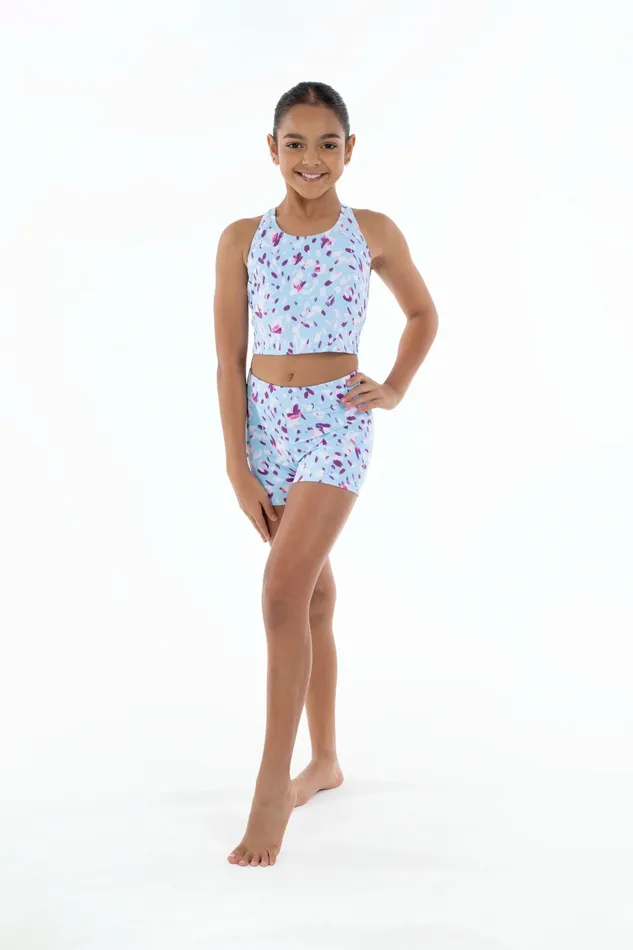 Shorts Bloch X Flo Active Shorts Pale Blue Petals Bloch Children