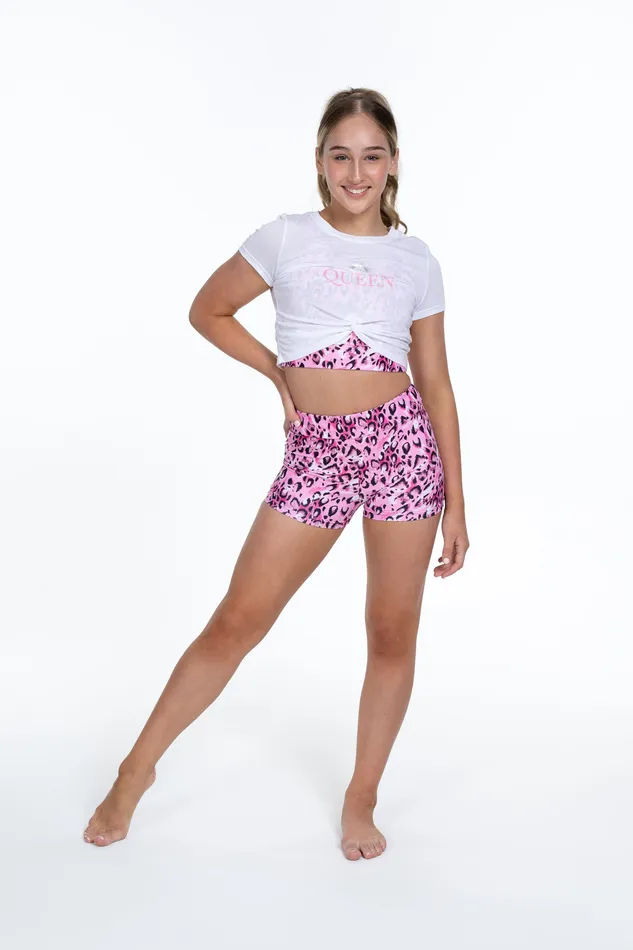 Shorts Children Bloch X Flo Active Shorts Sketch Leopard Bloch