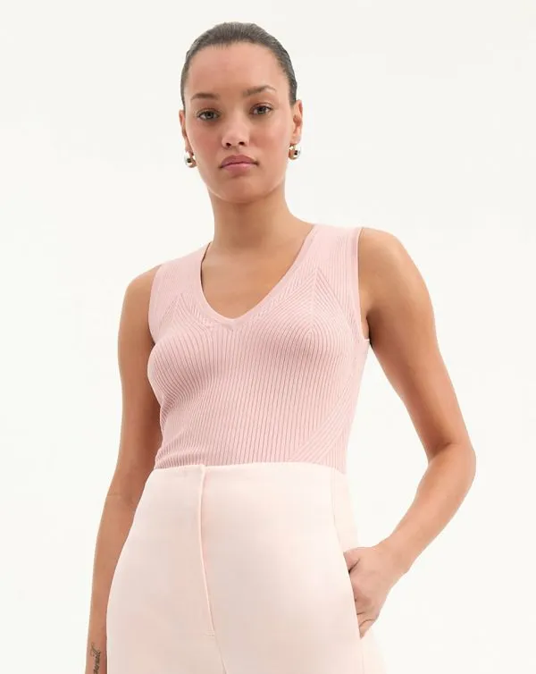 Sid Knit Tank Top Pink Clay Women Veronica Beard Tops