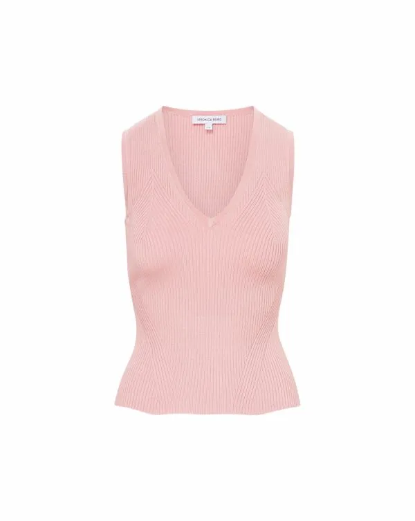 Sid Knit Tank Top Pink Clay Women Veronica Beard Tops