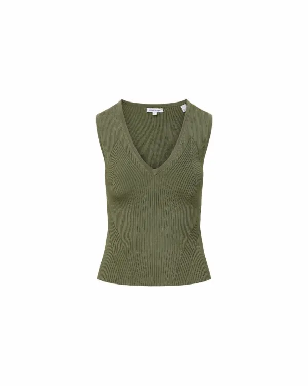 Sid Knit Tank Top Stone Army Women Veronica Beard Tops Sid Knit Tank Top Stone Army Women Veronica Beard Tops