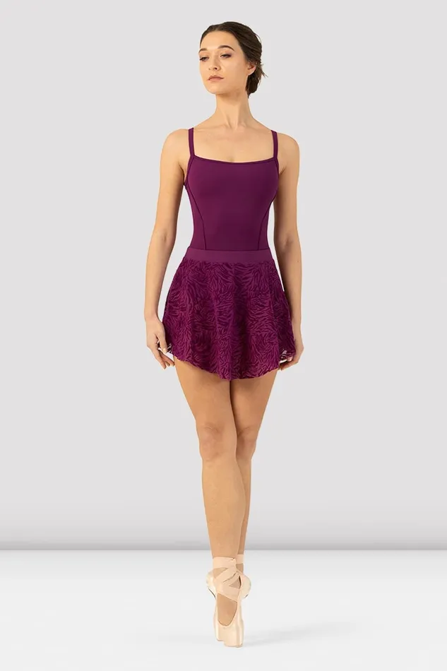 Skirts and Tutus Bloch Adult Ladies Parisa Mesh PullOn Skirt Boysenberry