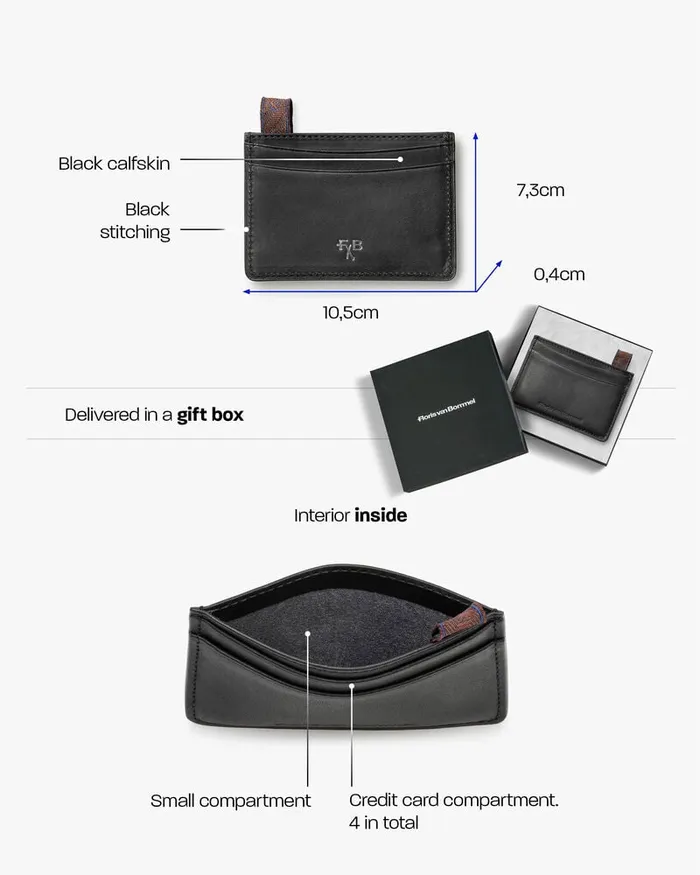 Small Leather Goods Men Floris Van Bommel Card Holder Leather Black Leather