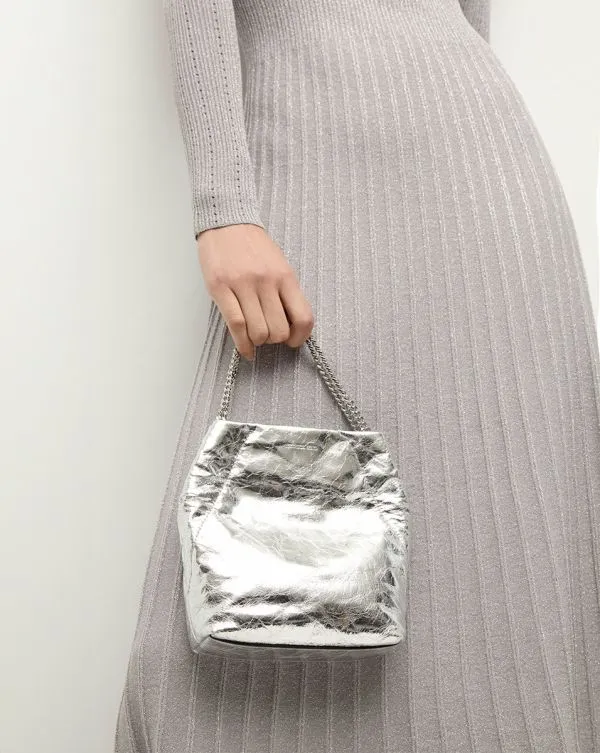 Small Veronica Beard Metallic Slouch Bag Silver Women Veronica Beard Handbags Small Veronica Beard Metallic Slouch Bag Silver Women Veronica Beard Handbags