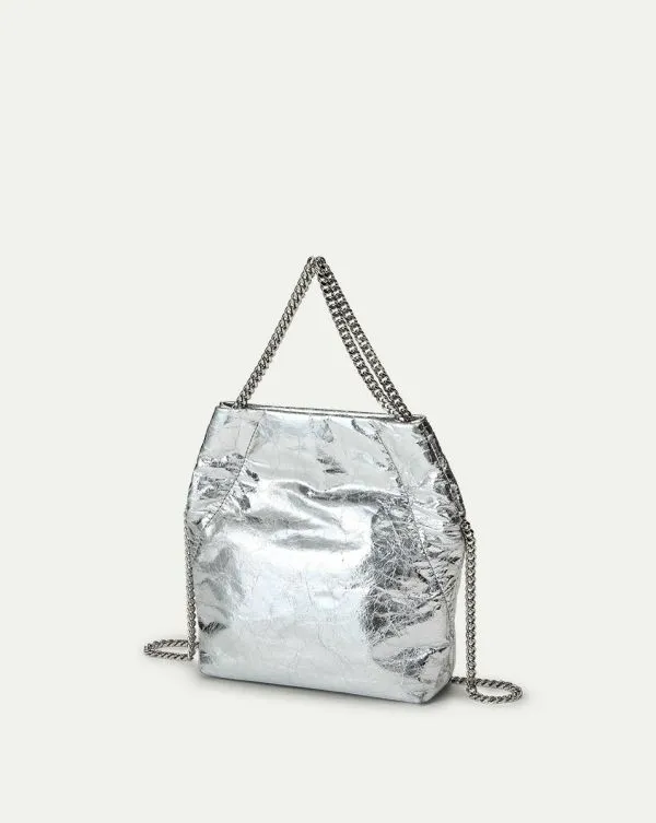 Small Veronica Beard Metallic Slouch Bag Silver Women Veronica Beard Handbags Small Veronica Beard Metallic Slouch Bag Silver Women Veronica Beard Handbags