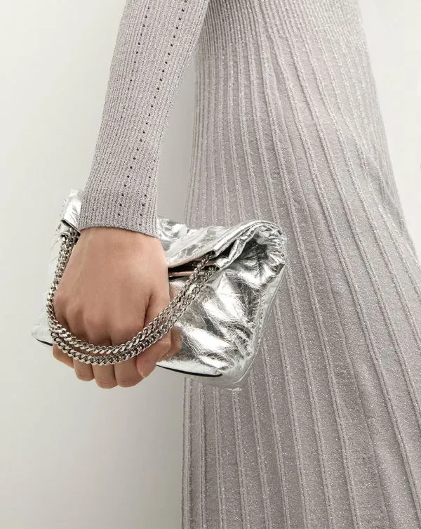 Small Veronica Beard Metallic Slouch Bag Silver Women Veronica Beard Handbags Small Veronica Beard Metallic Slouch Bag Silver Women Veronica Beard Handbags