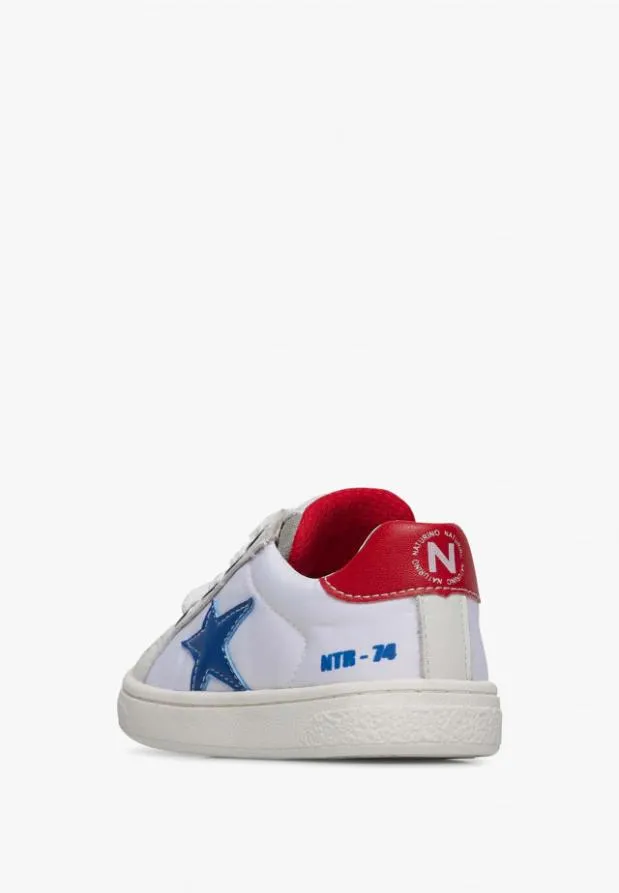 Sneakers Kids Naturino NATURINO PINN ZIP Leather And Suede Sneakers Whitegrey