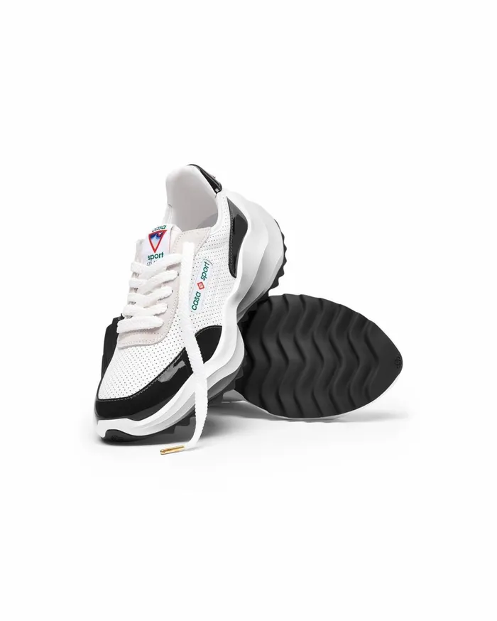 Sneakers Men Casablanca Paris Atlantis White and Black Sneaker