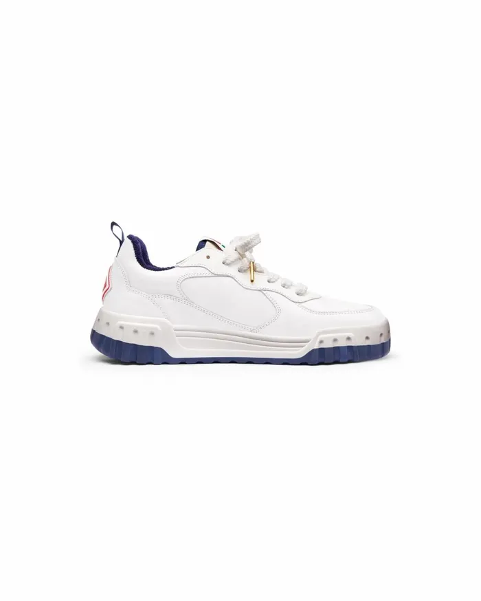 Sneakers Women Casablanca Paris Court White and Navy Sneaker